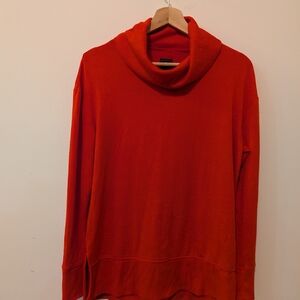 Gap Red Cowl Neck Tunic Length Long Sleeve Tee Size XS
